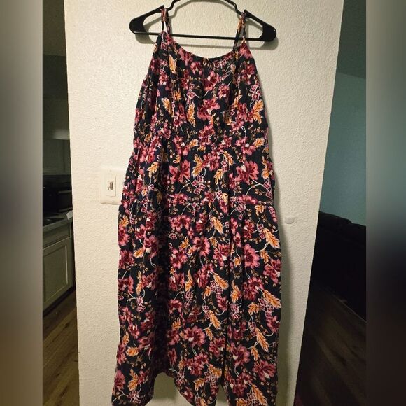 Old Navy Pink and Green Maxi A-Line Skirt - Picture 2 of 10